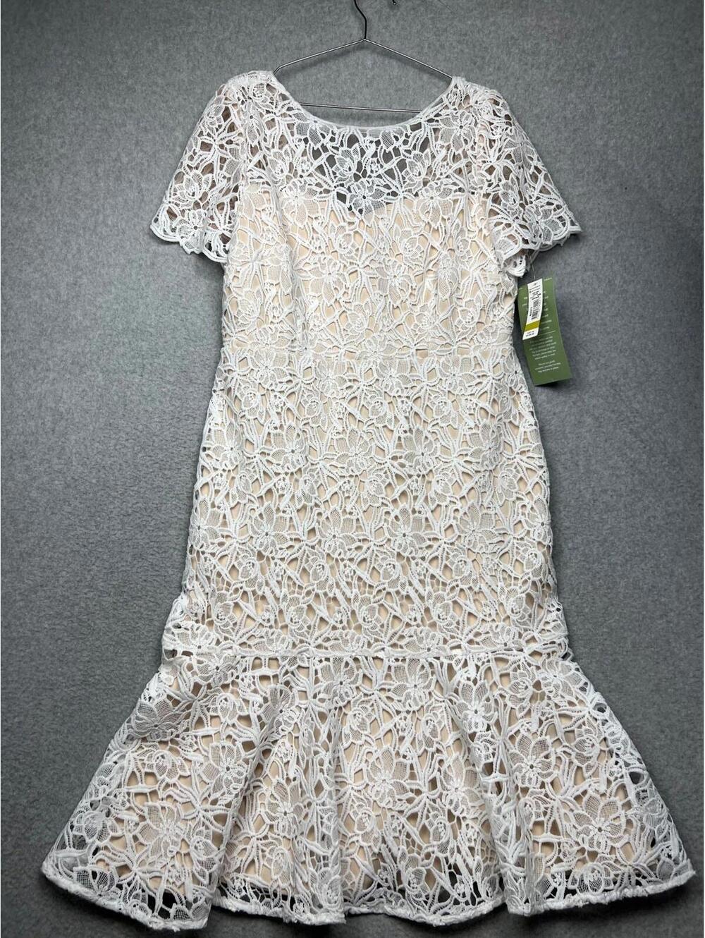 R & M Collection Lace Stealth Dress 14 Bridal Bachelorette Wedding Reception